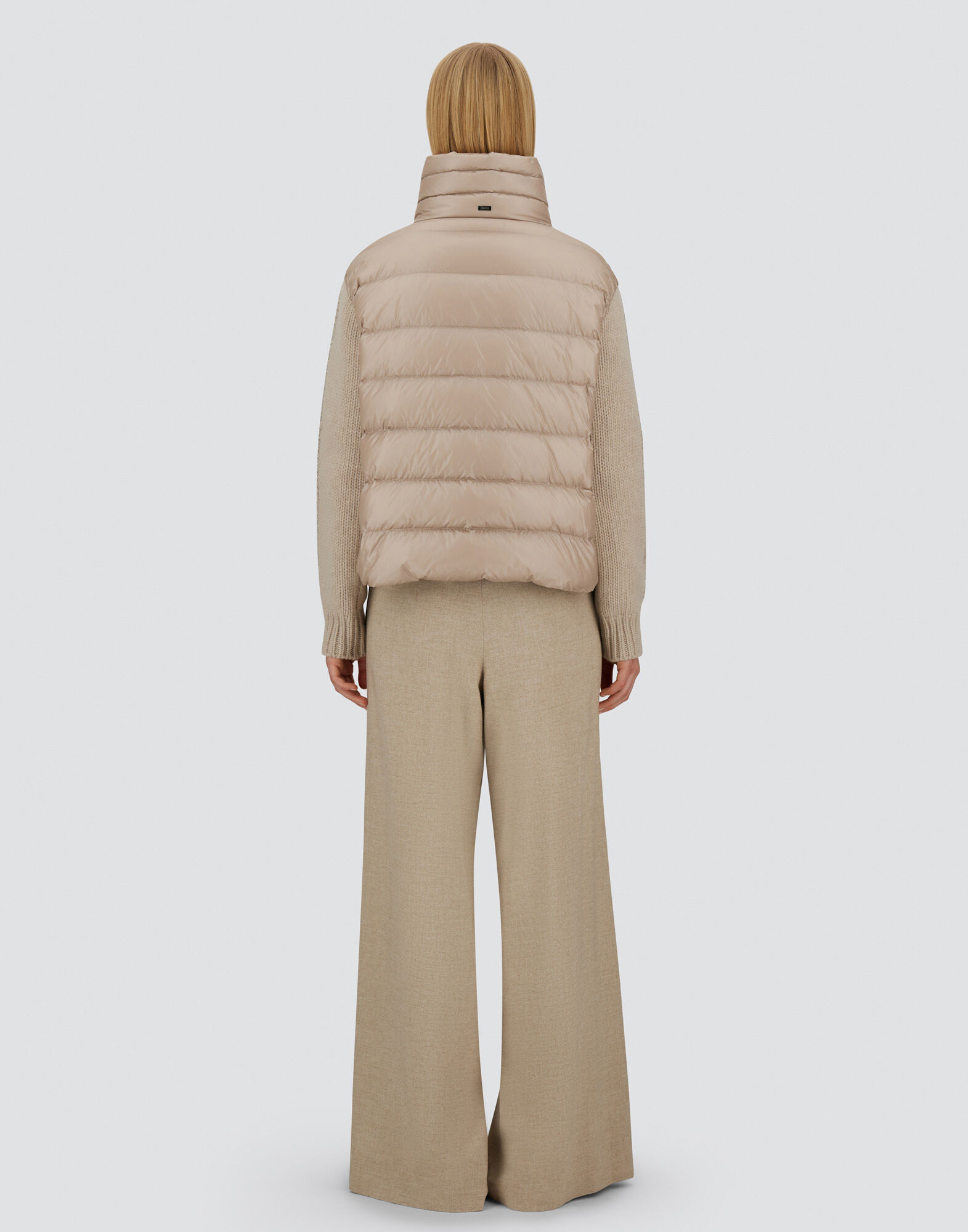 ポンチョ・ケープ HERNO Resort jacket in wool and ultralight nylon RESORT JACKET IN NYLON ULTRALIGHT & KNIT in Chantilly for