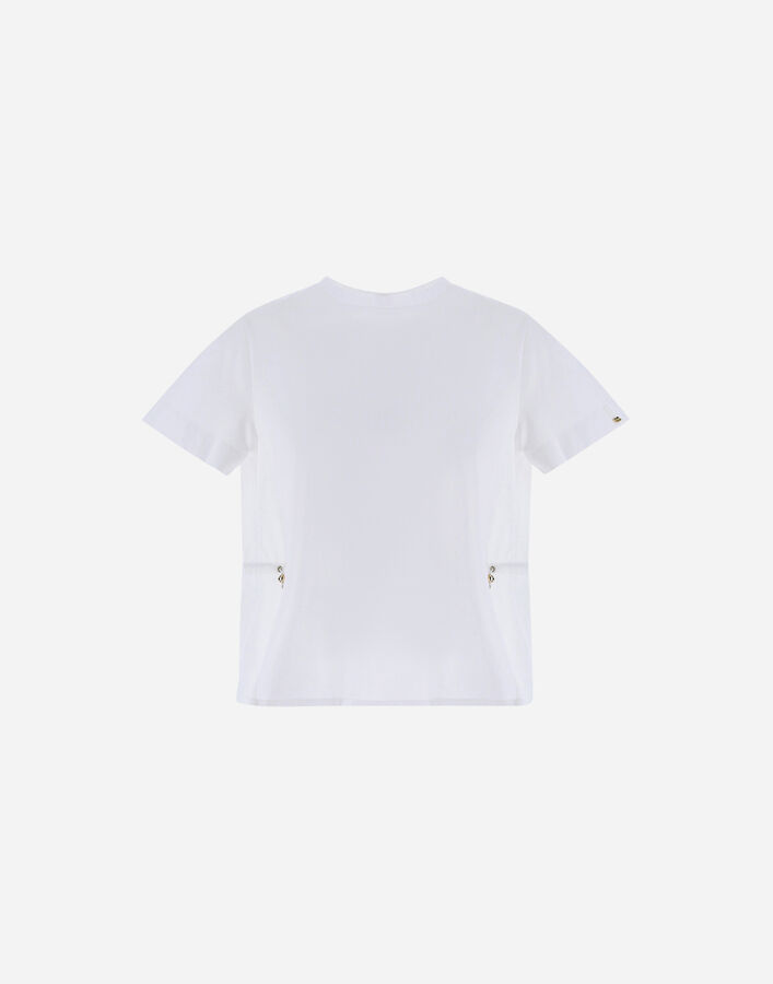 Herno T-SHIRT IN CHIC COTTON JERSEY AND NEW TECHNO TAFFETA White JG000224D520061000