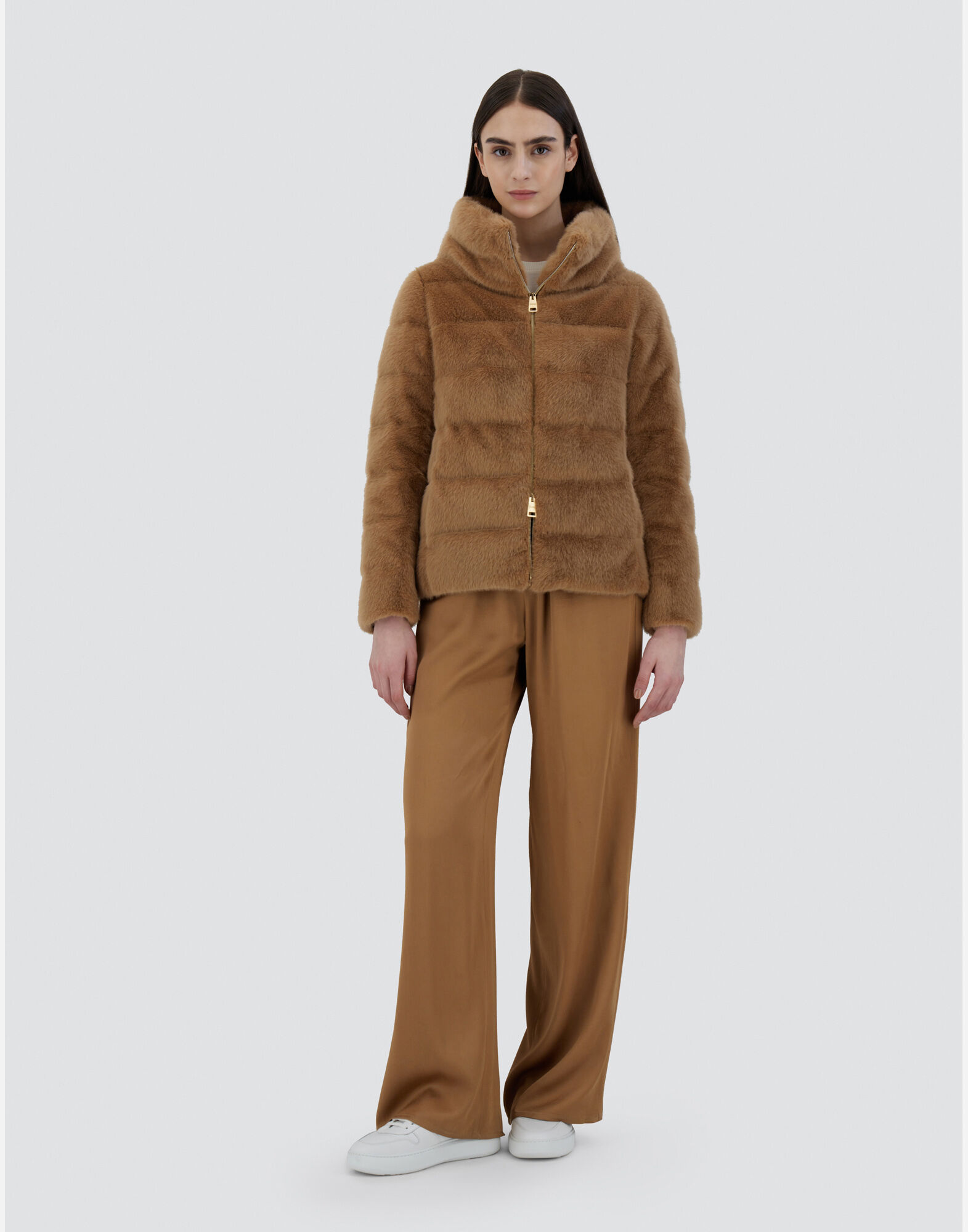 CAPE IN NEW LADY FAUX FUR in Camel for Women Herno