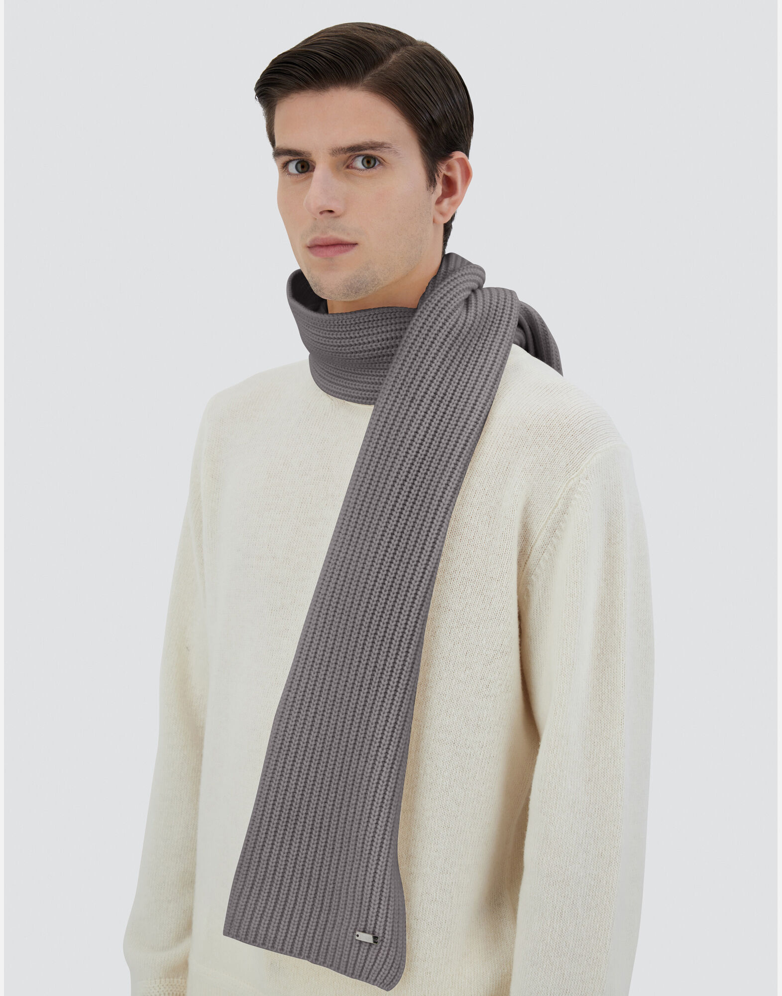 【在庫一掃】 エタニティ メンズ カシミヤ (ヘルノ) Herno® | グレー マフラー 小物