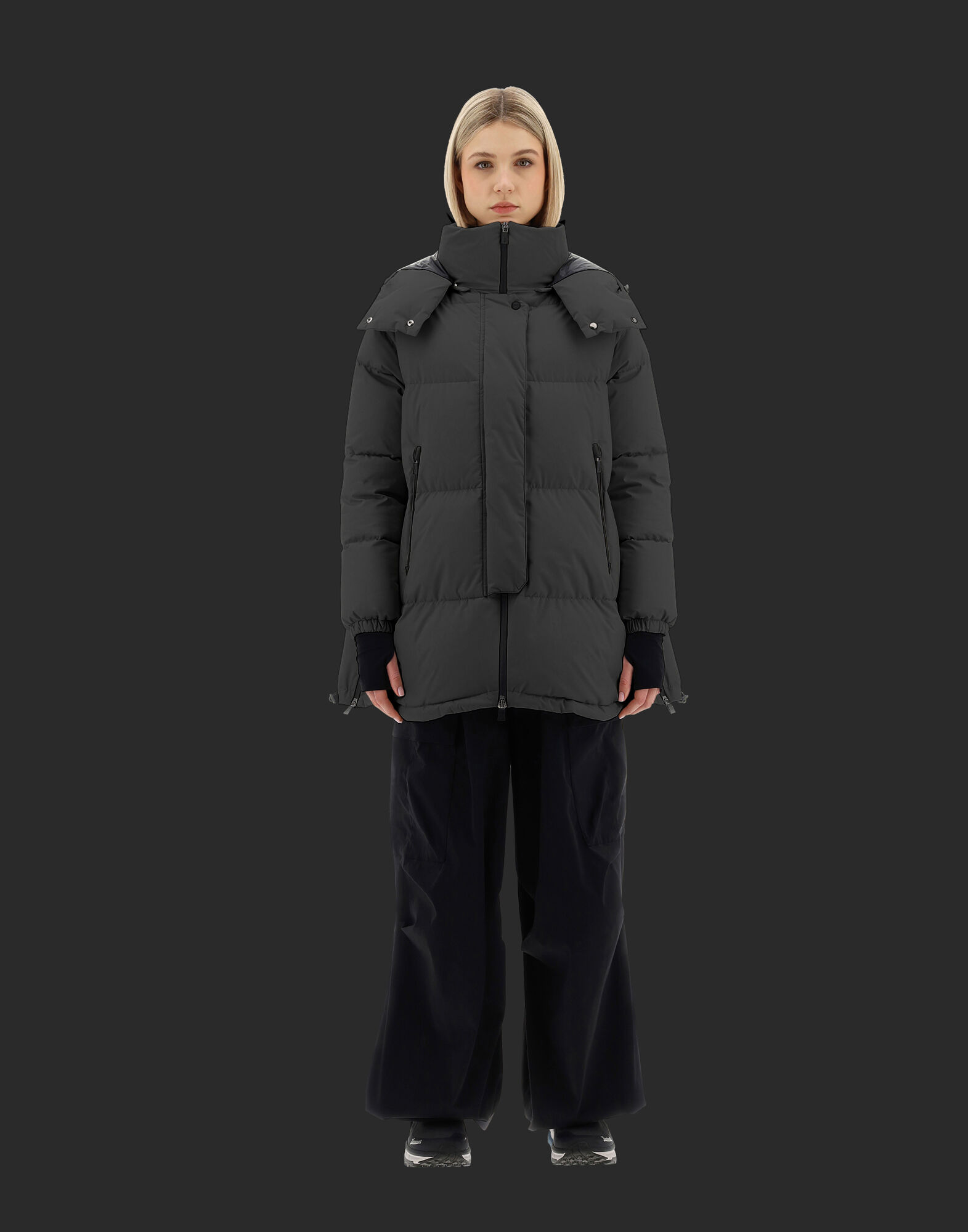 LAMINAR OVERSIZE GORE TEX WINDSTOPPER COAT in Badger grey for
