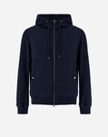 Herno RESORT SWEATSHIRT IN COUPLED WOOL PIQUE & LIGHT NYLON STRETCH Navy Blue JP00013UR560139200