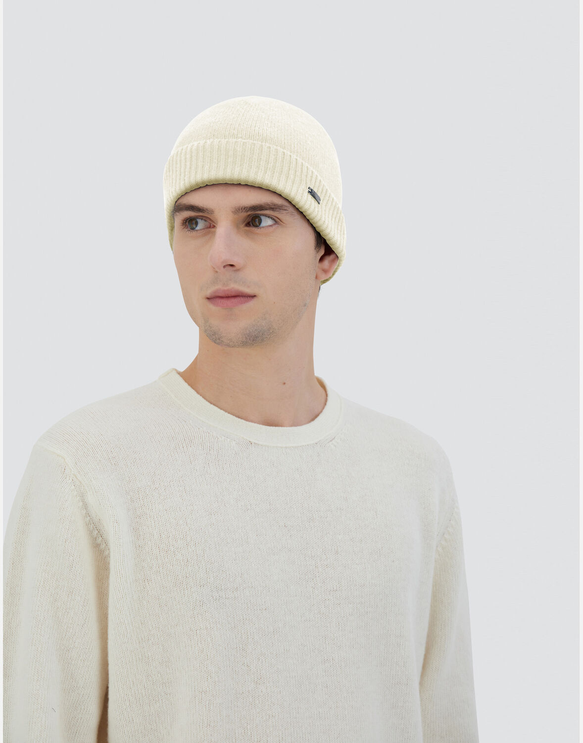 Herno インフィニティ ベーシック ニットキャップ In Cream