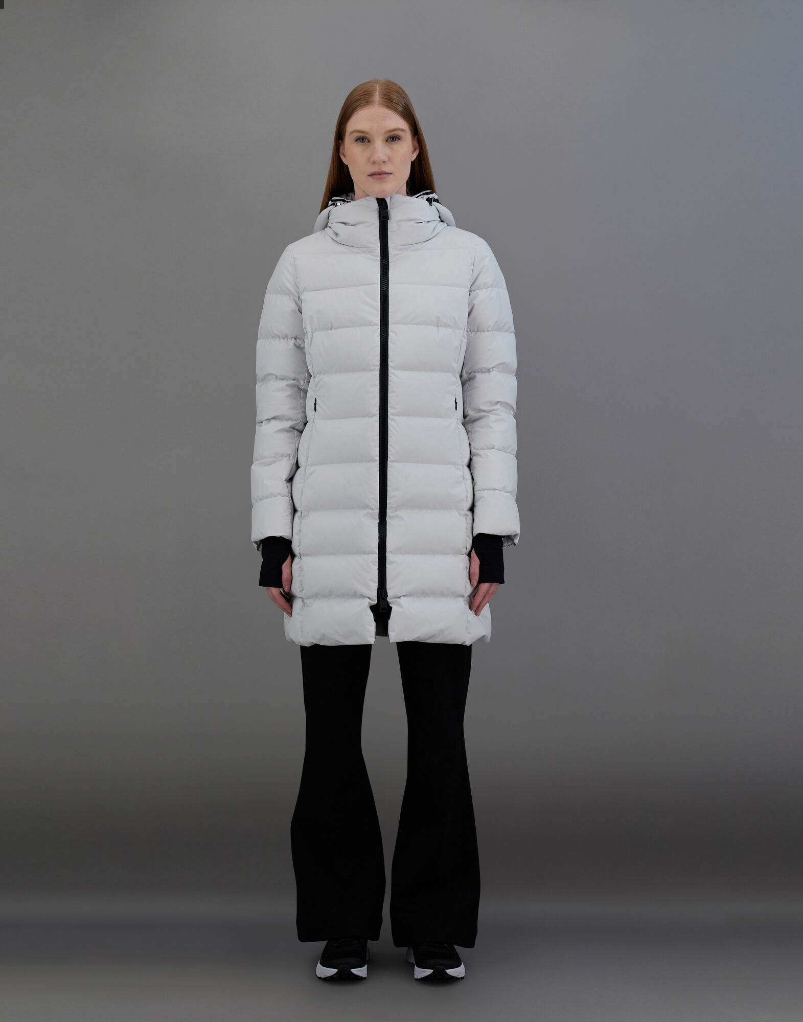 LAMINAR SLIM FIT COAT IN GORE TEX INFINIUM WINDSTOPPER in Ice for Women Herno