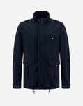 Herno GARMENT-DYED LINEN AND COTTON FIELD JACKET Blue FI000112U131479200T01