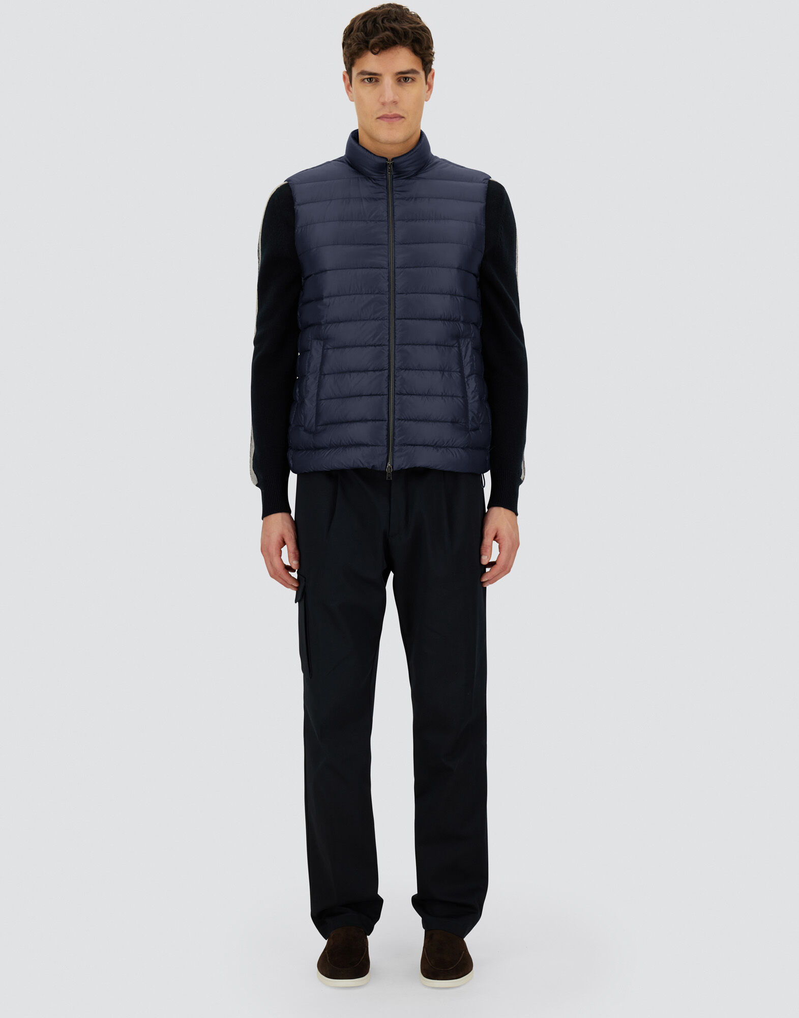 HERNOベストbostrri メンズ リゾート ナイロンウルトラライト ベスト ネイビーブルー