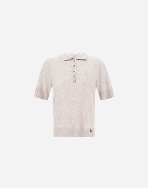 Herno RESORT POLO SHIRT IN KNIT-EFFECT MELANGE JERSEY Chantilly JPL0004DR521471985