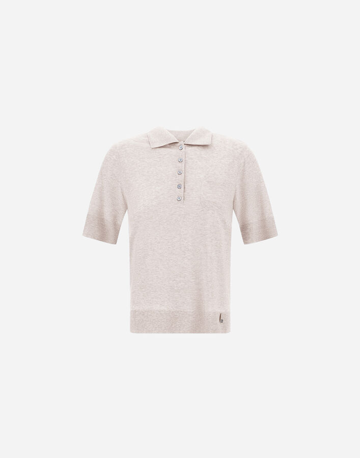 Herno RESORT POLO SHIRT IN KNIT-EFFECT MELANGE JERSEY Chantilly JPL0004DR521471985