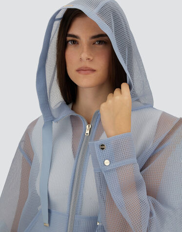 JACKET IN SEE-THROUGH MESH in Light Blue for Women | Herno®