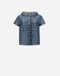 Herno REVERSIBLE BICOLOR CAPE WITH SHORT SLEEVES Light Blue PI0902D120179002