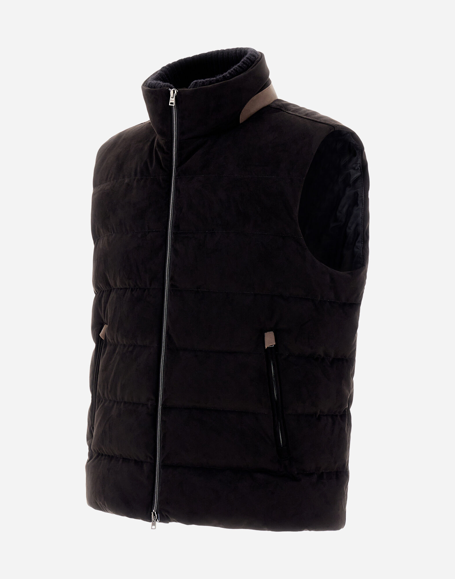 SUEDE LOOK SLEEVELESS JACKET in Black for Men Herno