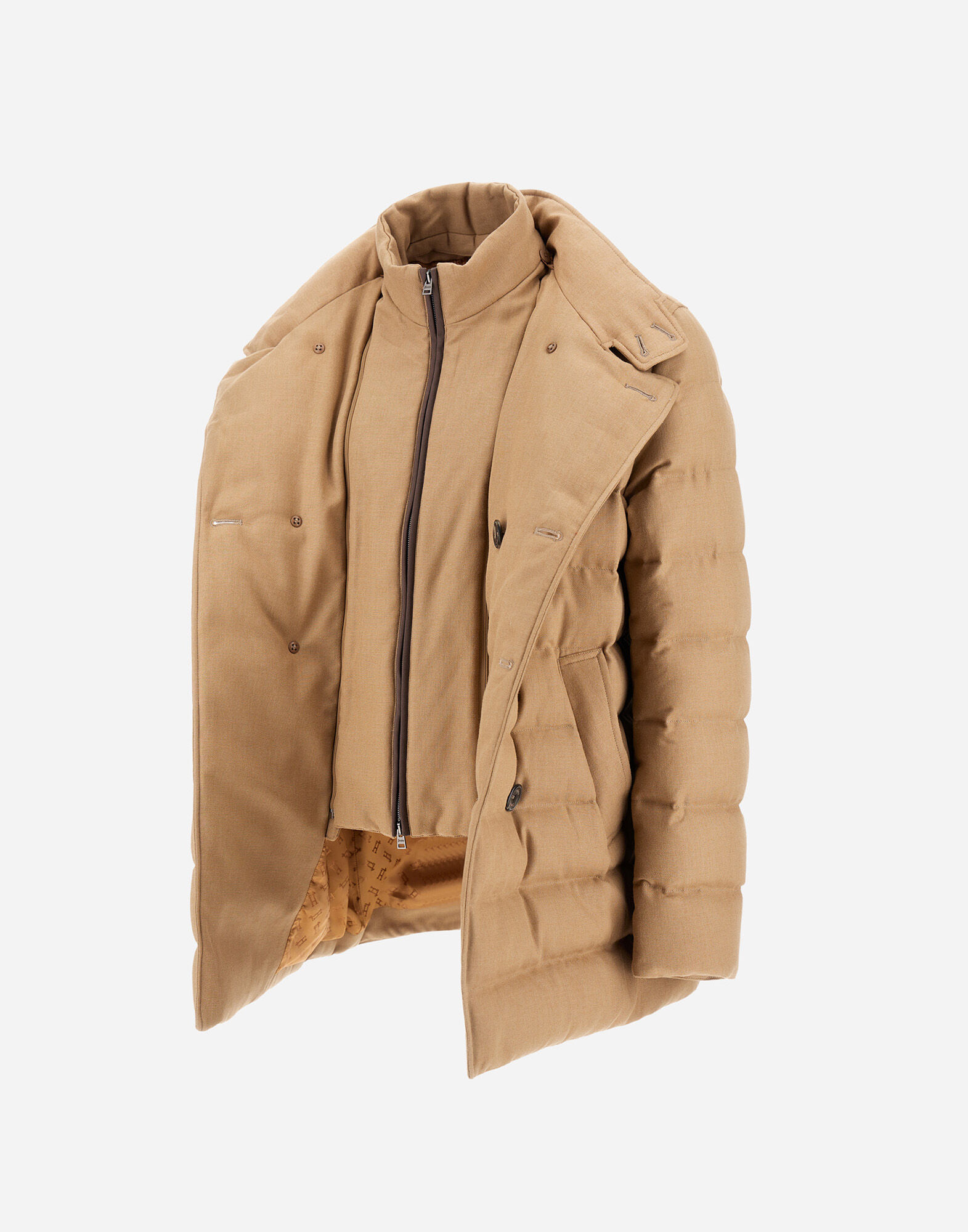 メンズ ノーフォークウールブレンド ピーコート サンド | Herno® (ヘルノ)