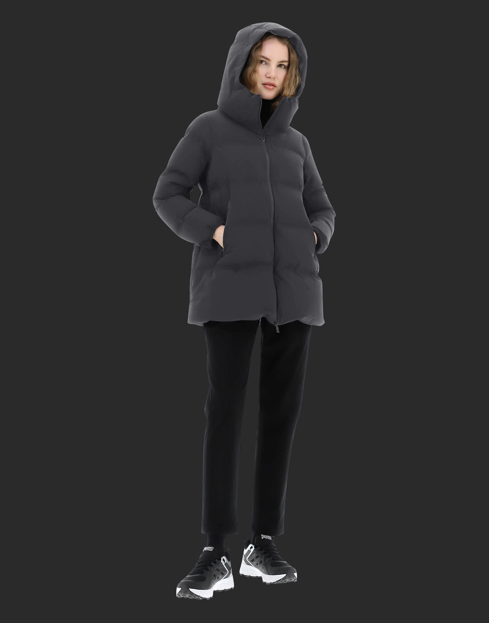 LAMINAR NEW IMPACT A SHAPE JACKET in Badger grey for Women Herno