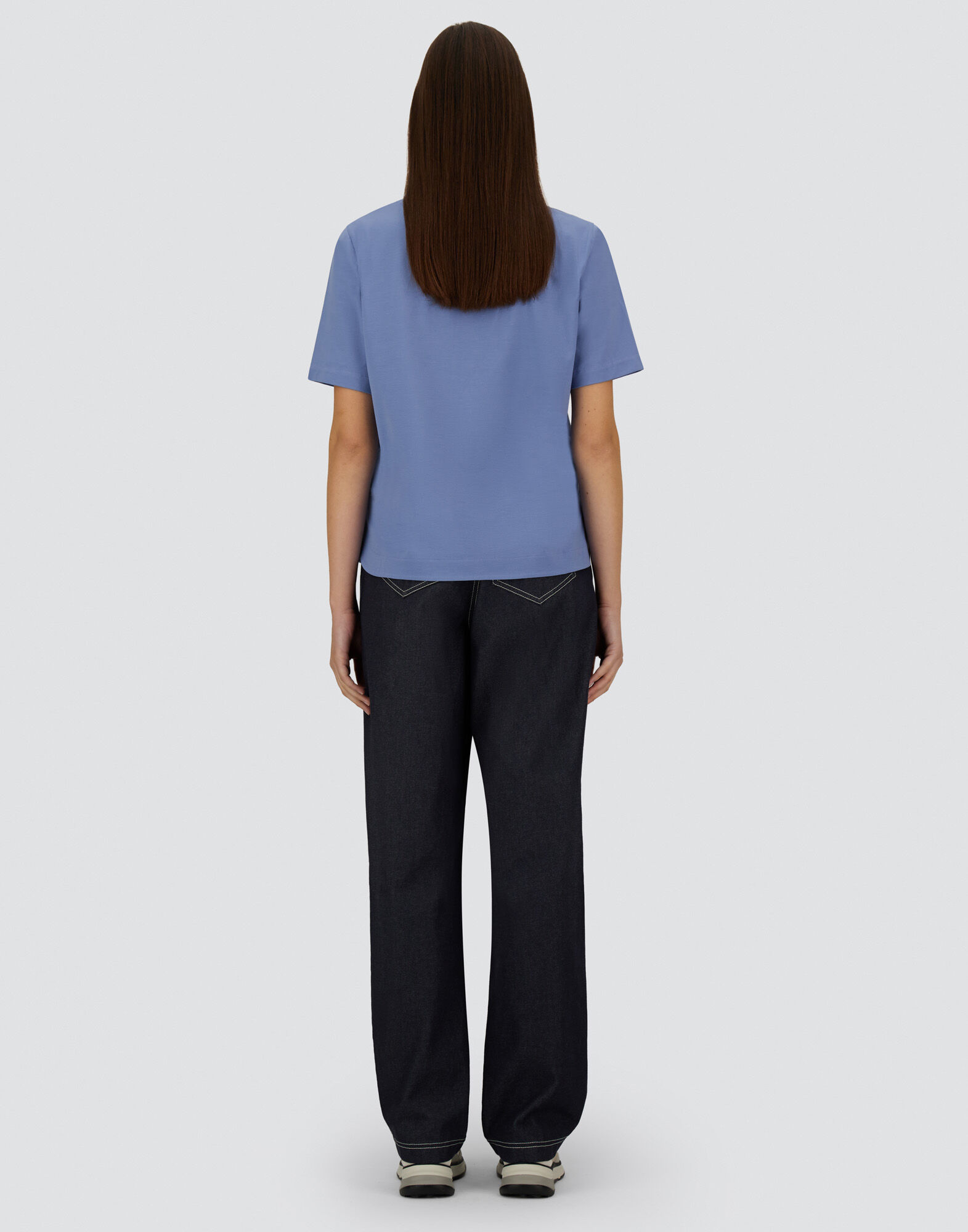 SUPERFINE COTTON STRETCH T-SHIRT in Light Blue for Women | Herno®