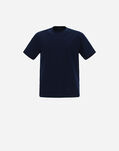 Herno SUPERFINE COTTON STRETCH T-SHIRT WITH CUTS ON THE BACK Blue Navy JG0004U520039200