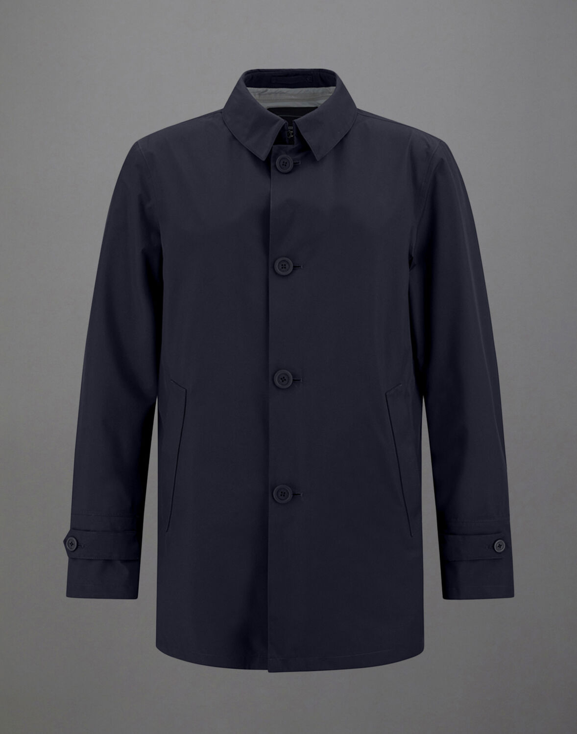 Herno Single-breasted Buttoned Shirt Coat In Blue