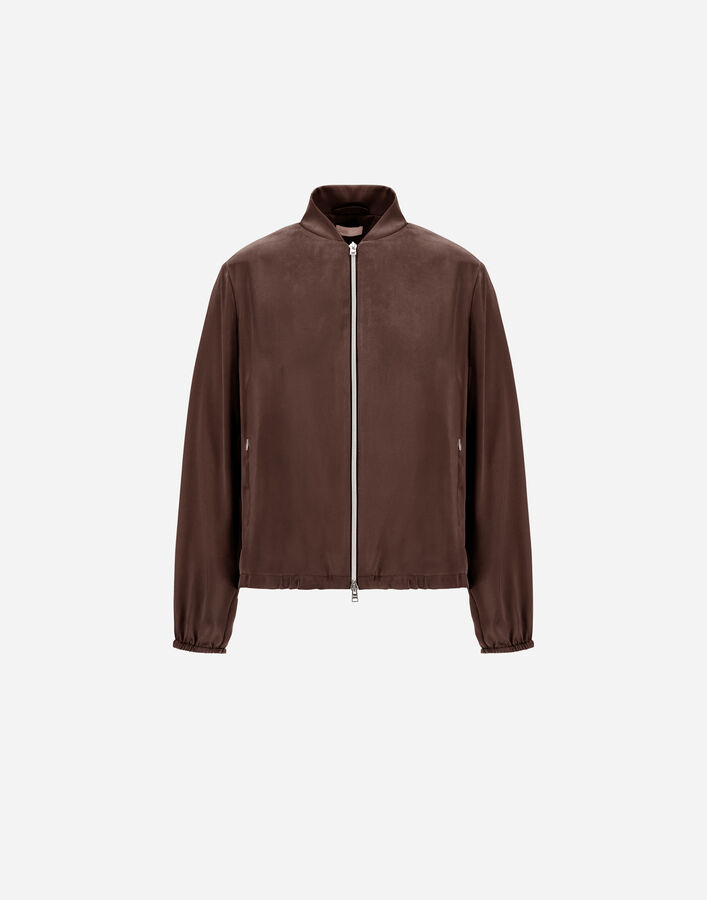 Herno RESORT BOMBER JACKET IN EXTRA-FINE SATIN Dark Chocolate GT00001DR129128810