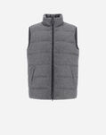 Herno CASHMERE AND SILK SLEEVELESS JACKET Light Grey/Dark Grey PI000932U380879494