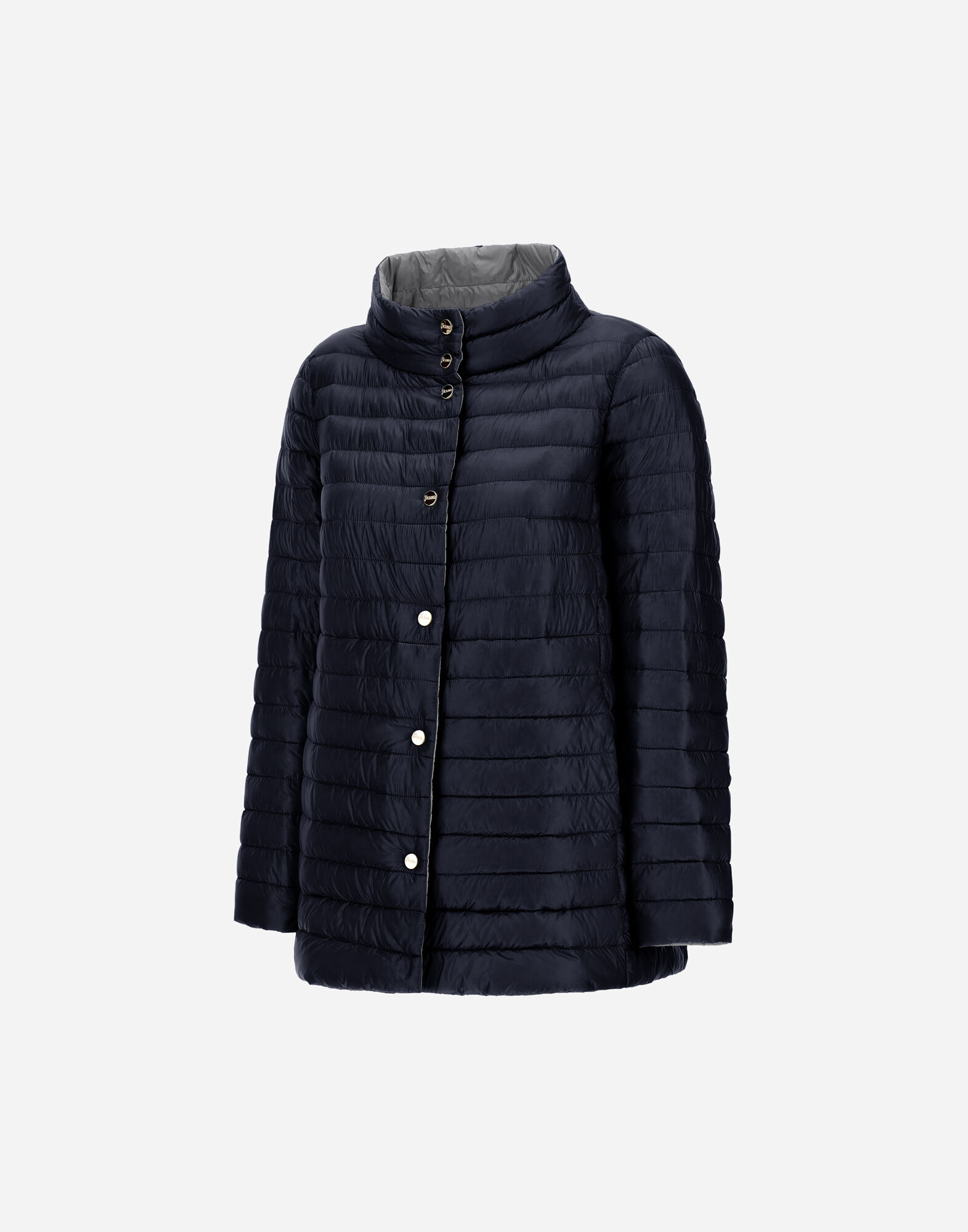 REVERSIBLE A-SHAPE JACKET IN NYLON ULTRALIGHT in Blue Grey