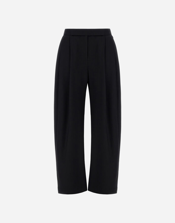 Herno PALAZZO TROUSERS IN FLUID WOOL Black PT000164D334539300