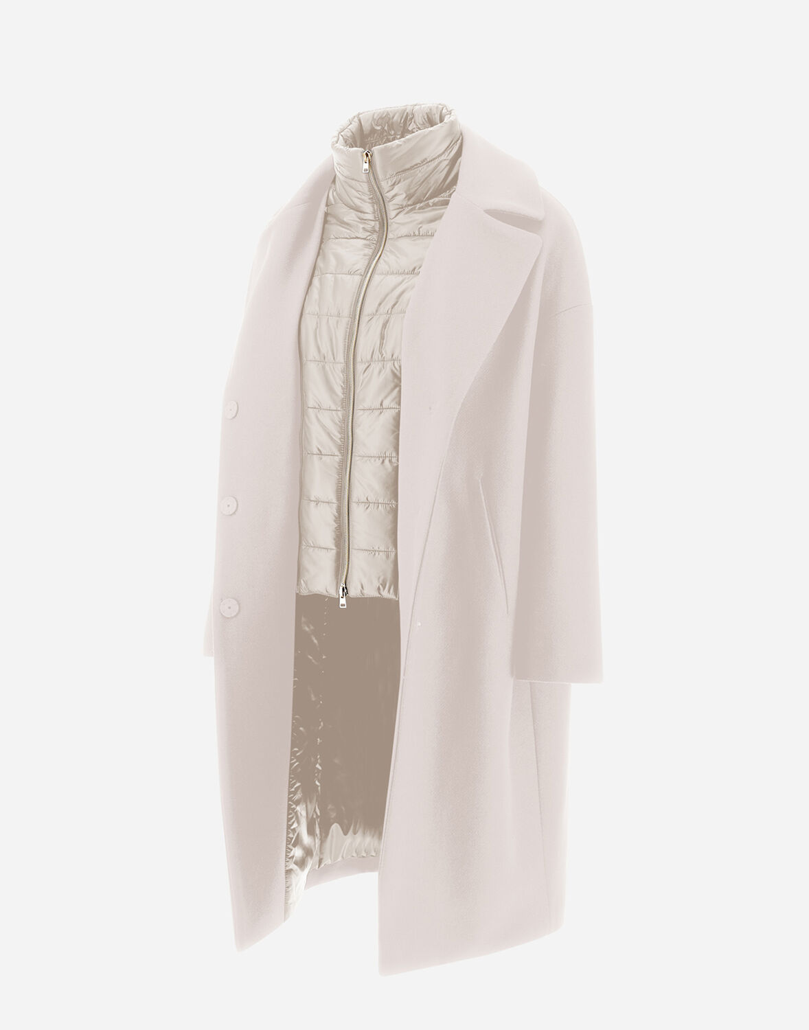 HERNO COAT IN ECOWOOL AND NYLON ULTRALIGHT 