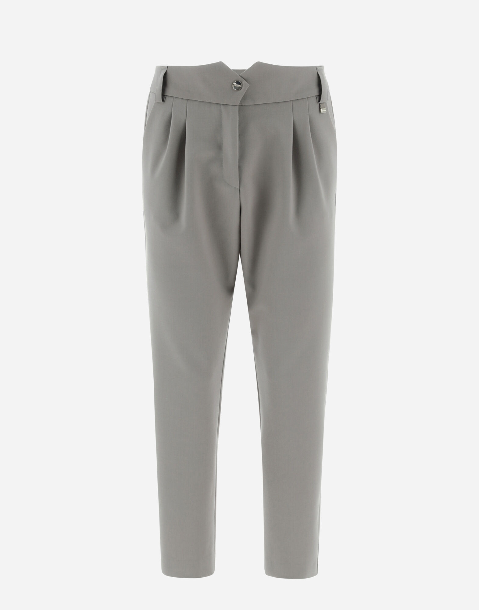 LIGHT WOOL STRETCH TROUSERS in Light Grey for Women Herno