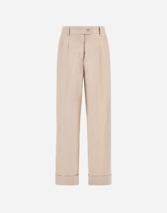Herno RESORT TROUSERS IN FADE-EFFECT LINEN Chantilly PT00067DR17105Z1986