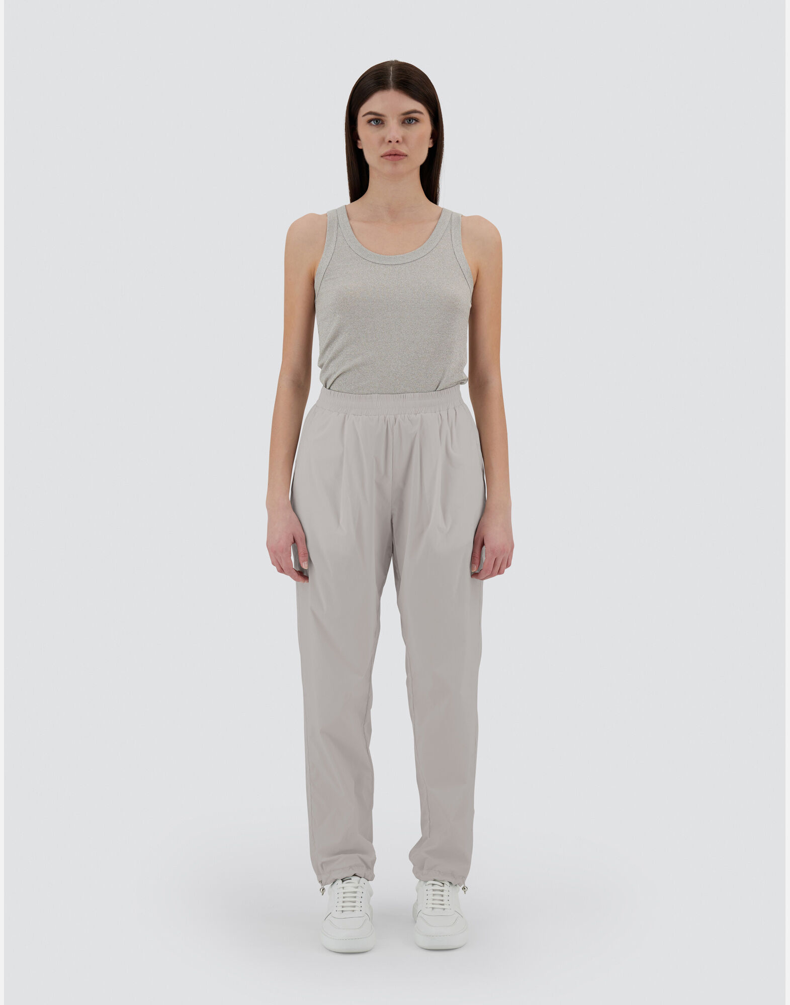 RESORT TROUSERS IN LIGHT NYLON STRETCH in Chantilly/Grey for