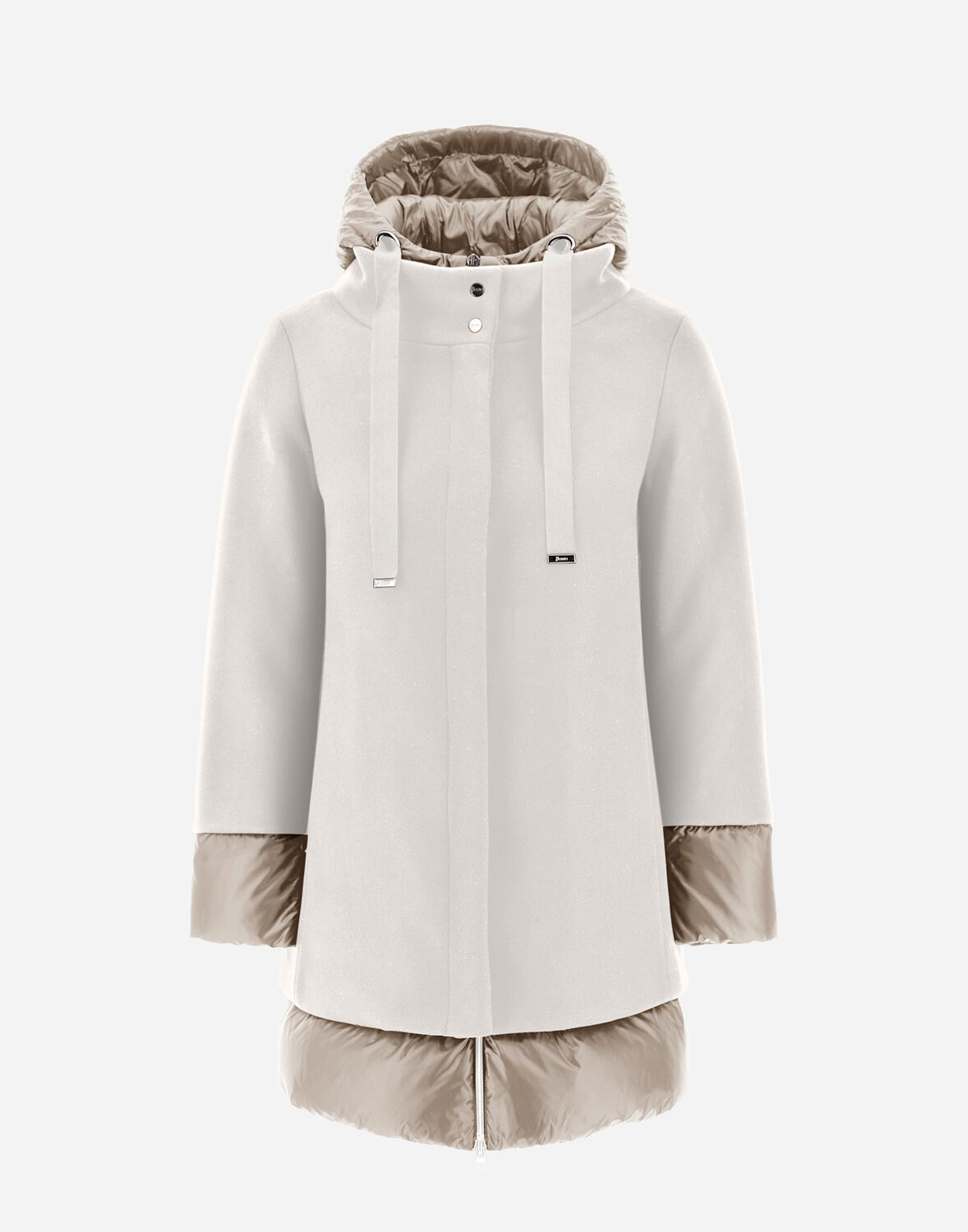 Herno A-shape Jacket In Ecowool And Nylon Ultralight In Chantilly