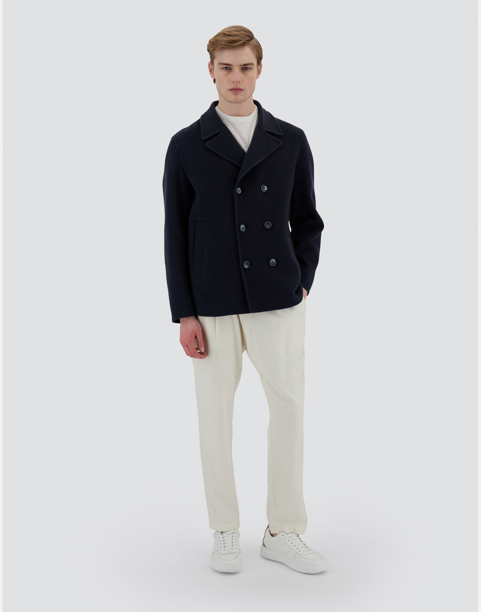 RESORT PEA COAT IN NEW MODERN DOUBLE in Navy Blue for Men Herno