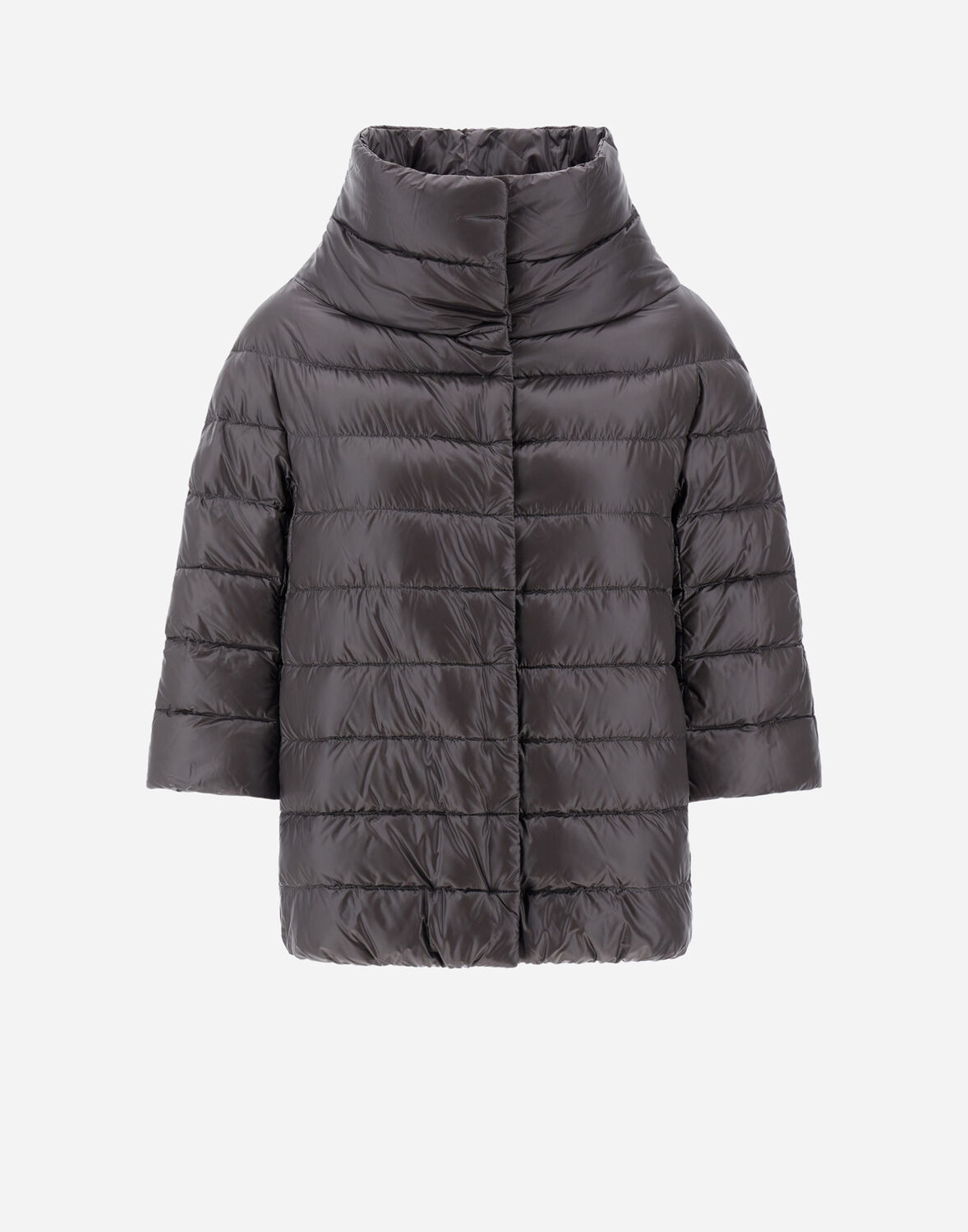 Herno Aminta Short Down Jacket In Grey Nylon In Grey