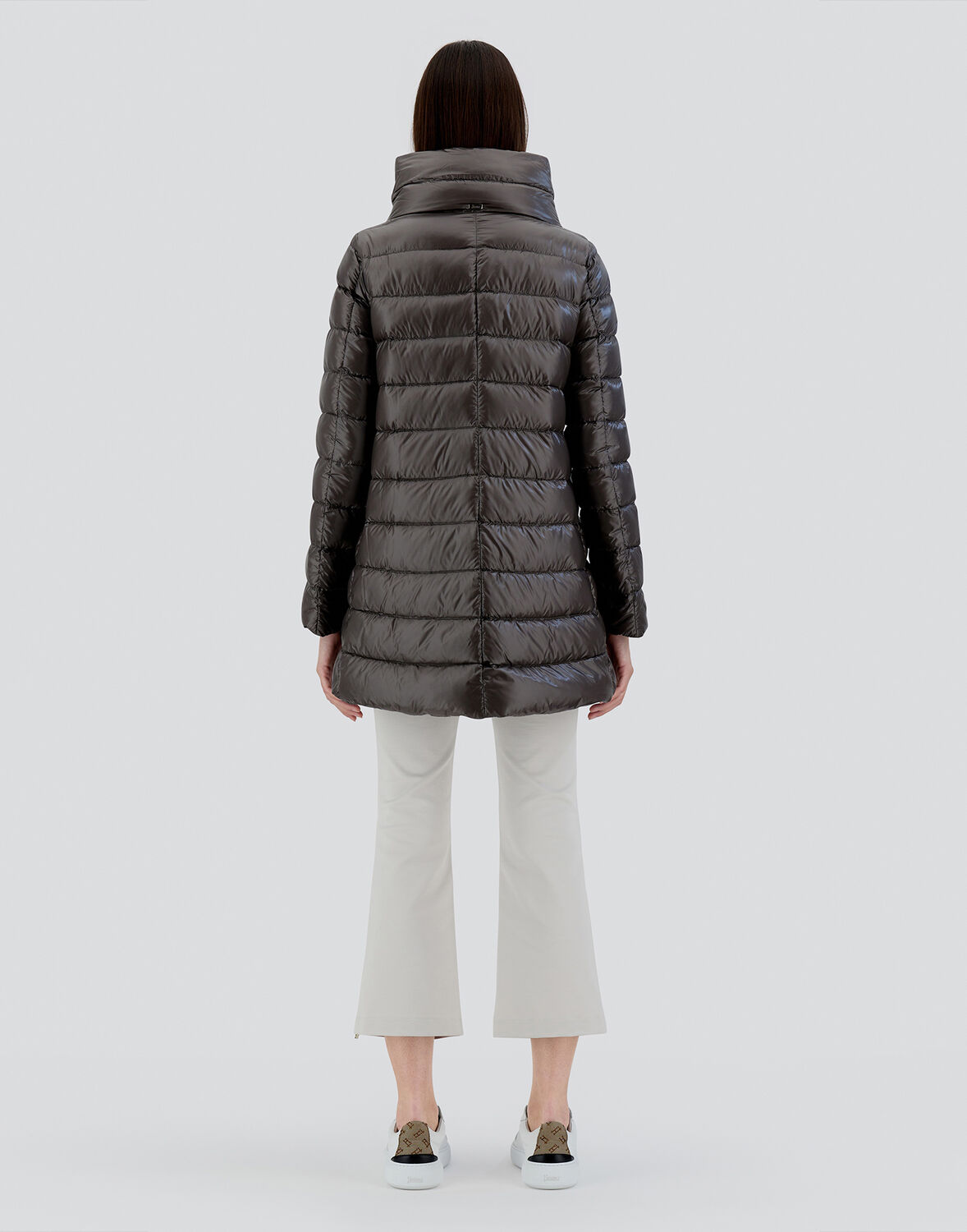 Herno Amelia Quilted Nylon Down Jacket In Grey
