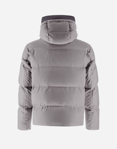 メンズ カシミヤ シルク エコアージュ ボンバージャケット グレー  