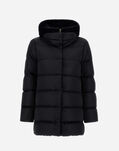 Herno A-SHAPE JACKET IN SATIN AND LADY ALTERNATIVE FUR Black PI001934D12170Z9300
