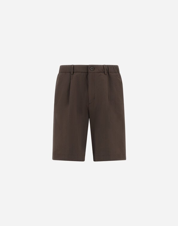Herno SHORTS IN SEER-CREASE Dark Brown PT000192U126848800