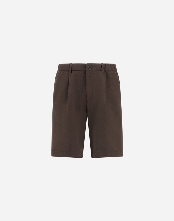 Herno SHORTS IN SEER-CREASE Dark Brown PT000192U126848800