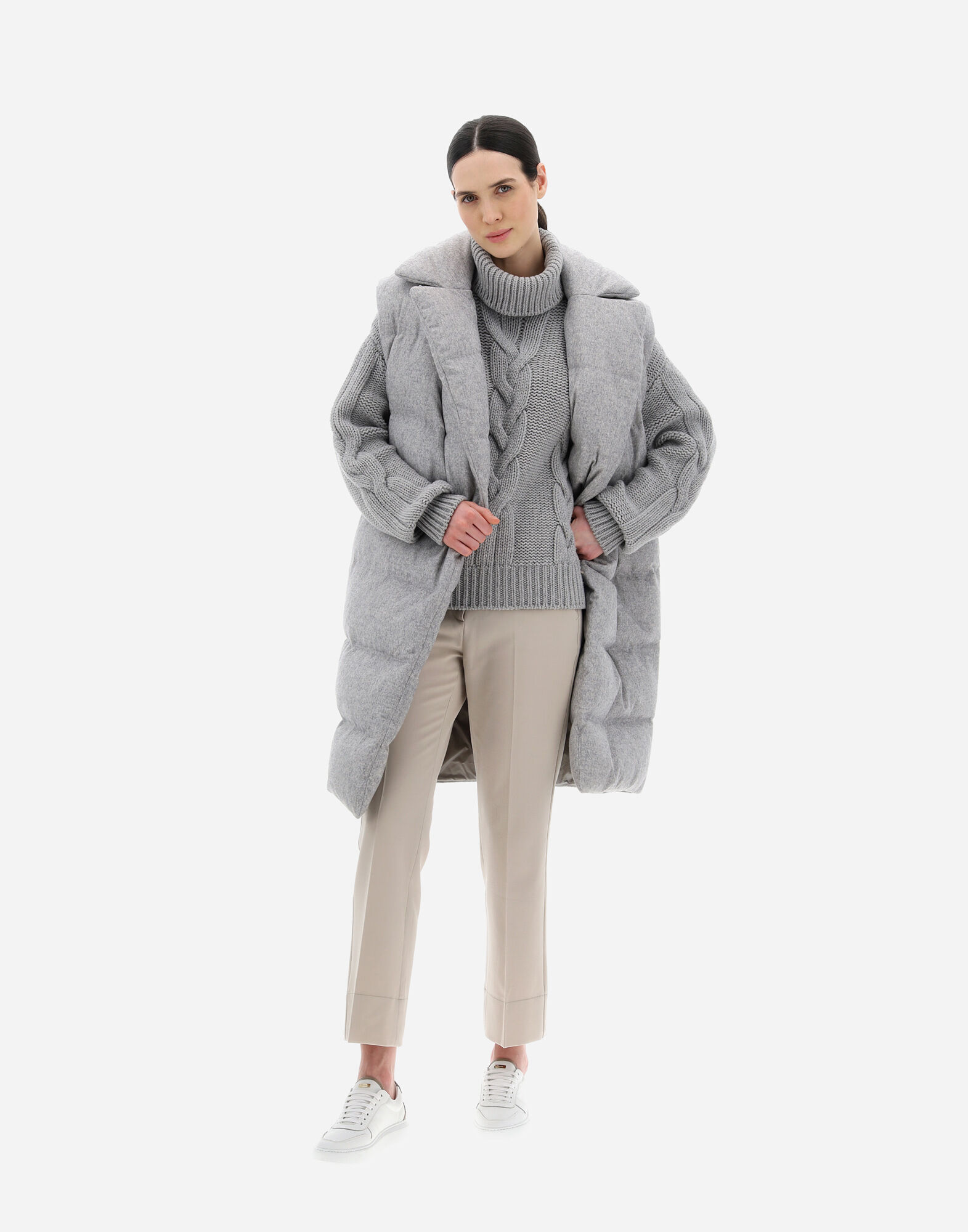 Herno cashmere cheap silk parka