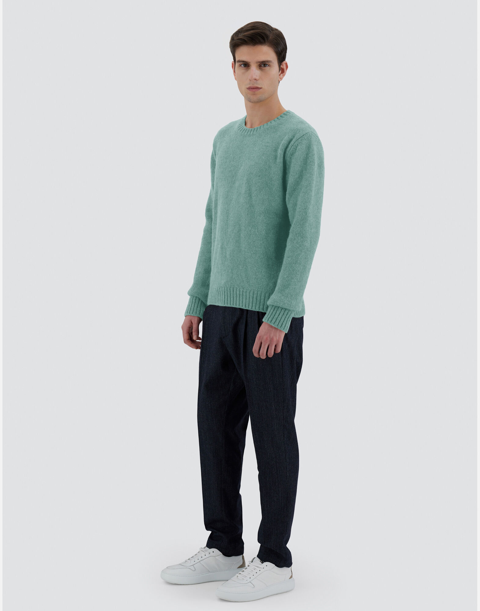 SWEATER IN PLAIN ALPACA WOOL in Green for Men Herno