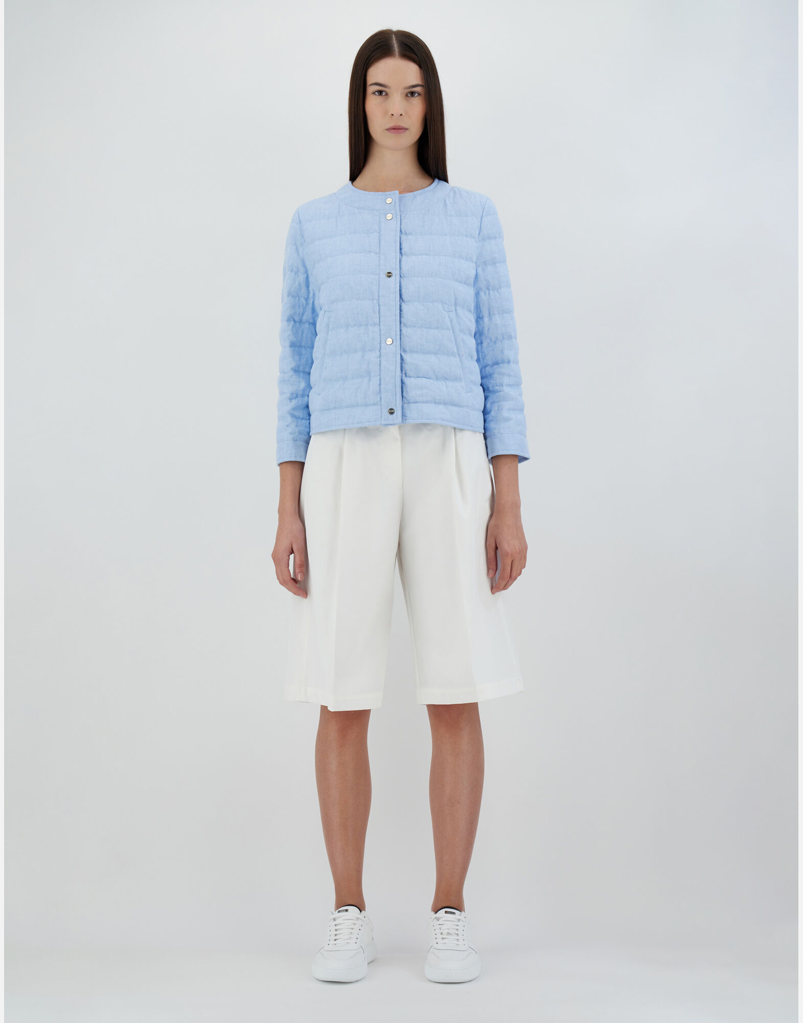 NEW LINEN JACKET in Light Blue for Women Herno