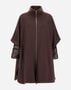 Herno PONCHO IN LUXURY WOOL AND NYLON ULTRALIGHT Dark Chocolate PI002147D333138800