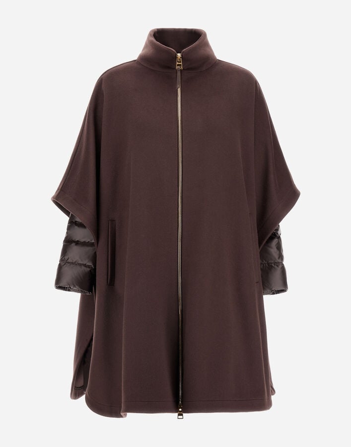 PONCHO IN LUXURY WOOL AND NYLON ULTRALIGHT Herno Herno PONCHO IN LUXURY WOOL AND NYLON ULTRALIGHT Dark Chocolate PI002147D333138800