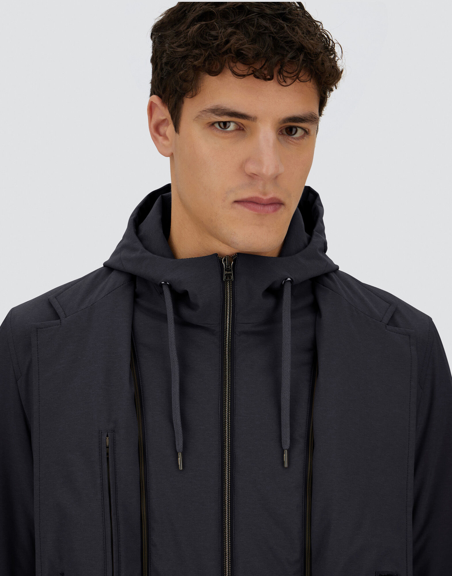 たけのこ様HERNO フード付ポリエステルジャケット＋コットン系ジャケット サイ メンズ リゾート ストレッチ コンフォート ナイロン ジャケット