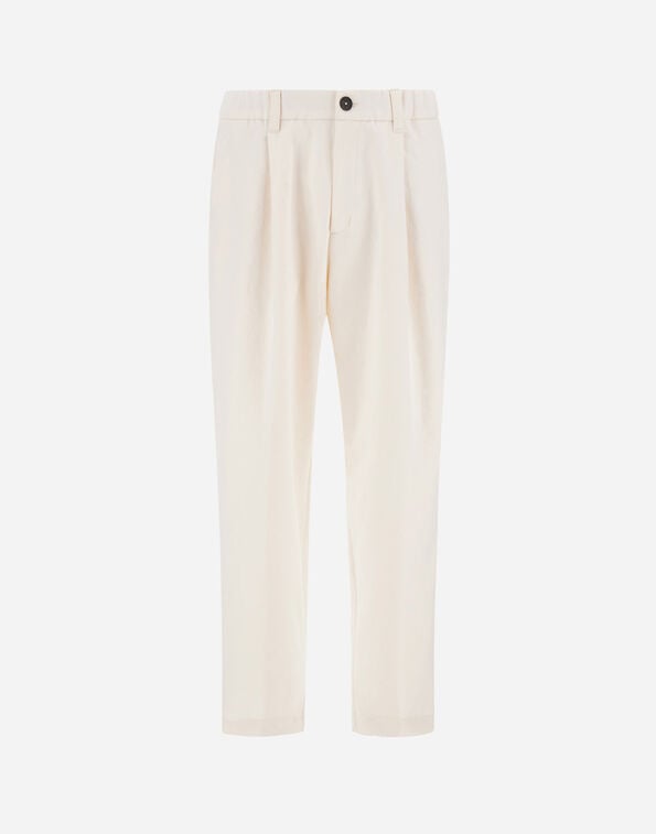 Herno TROUSERS IN FRESH CRINKLED WOVEN Ivory PT000198U128791200
