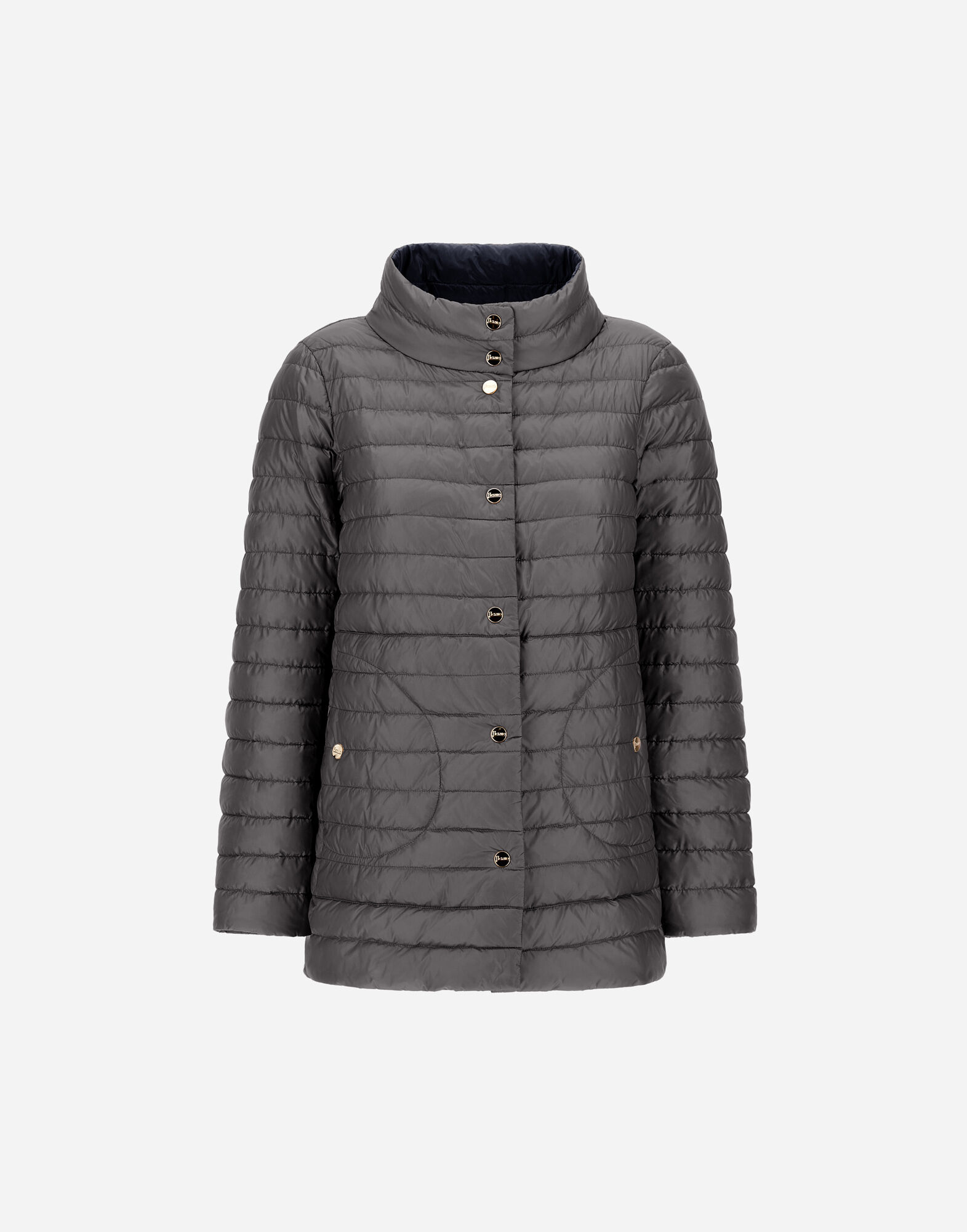 REVERSIBLE A-SHAPE JACKET IN NYLON ULTRALIGHT in Blue Grey