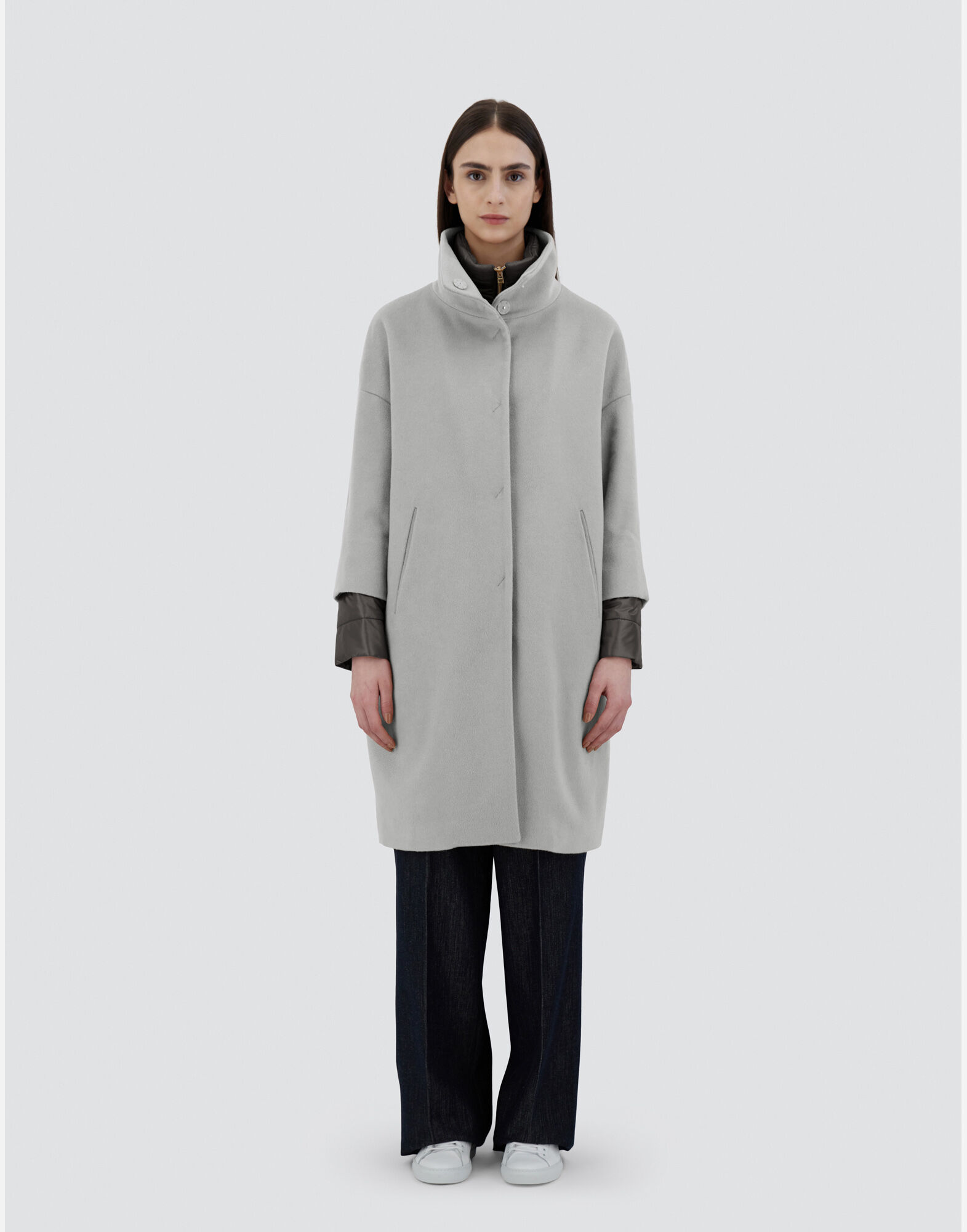 Herno grey coat cheap