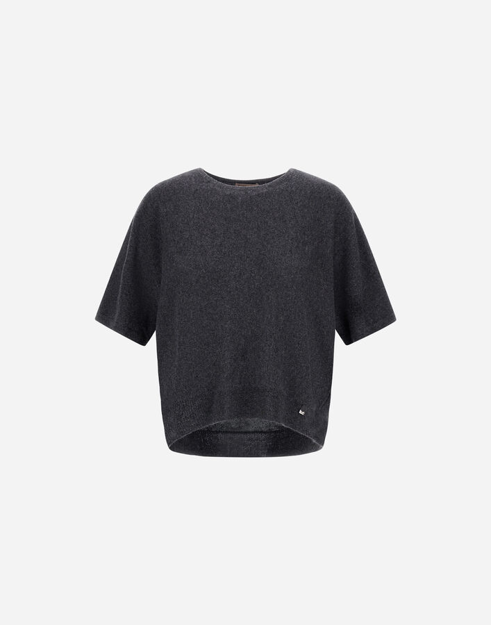 Herno RESORT T-SHIRT IN LIGHT CASHMERE KNIT Dark Grey MG00042DR710379485