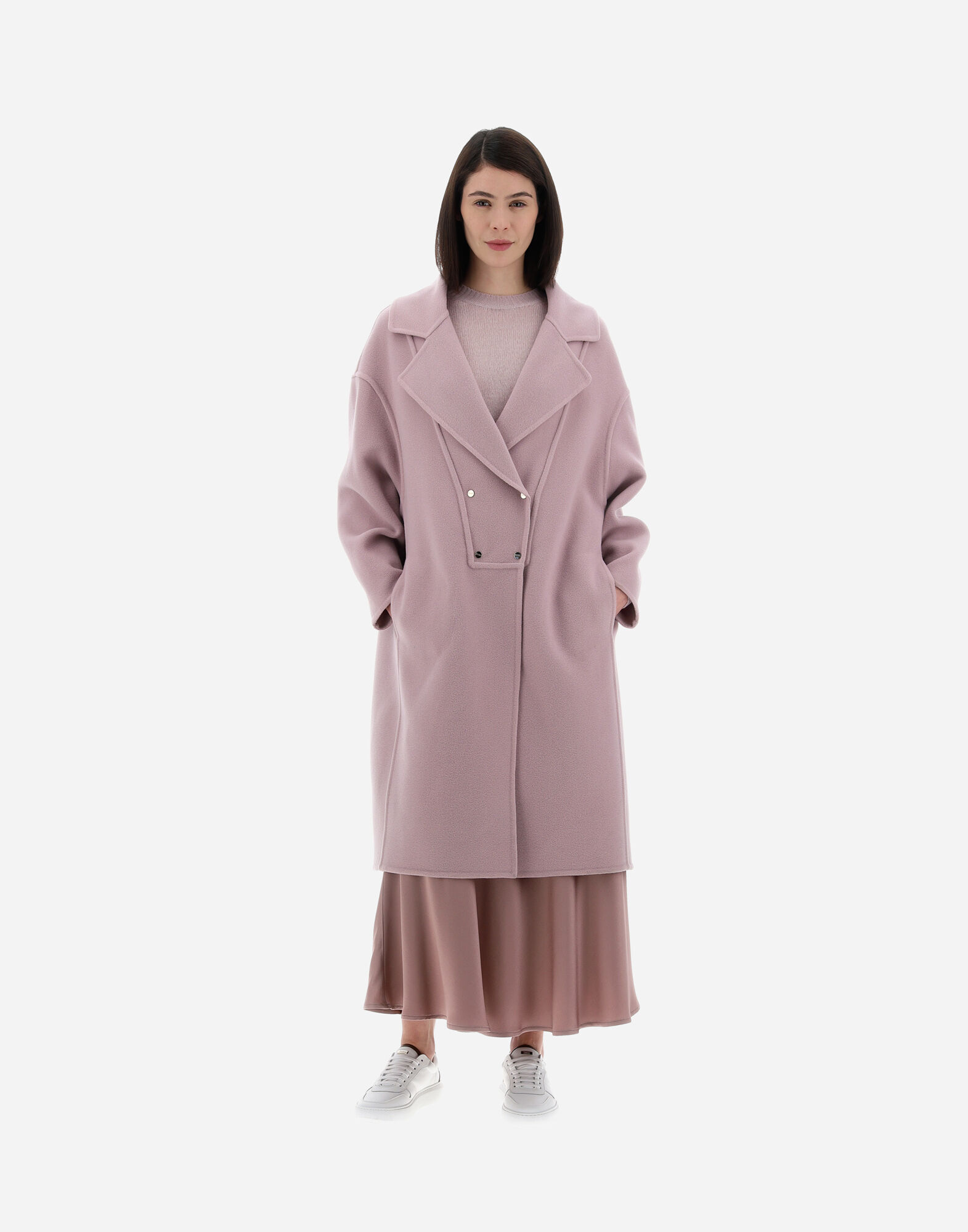 CAPPOTTO LANA DOUBLE in Lilac for Women Herno