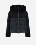 Herno CAPE IN CURLY SUEDE AND NYLON CHAMONIX Black PL000143D181379389