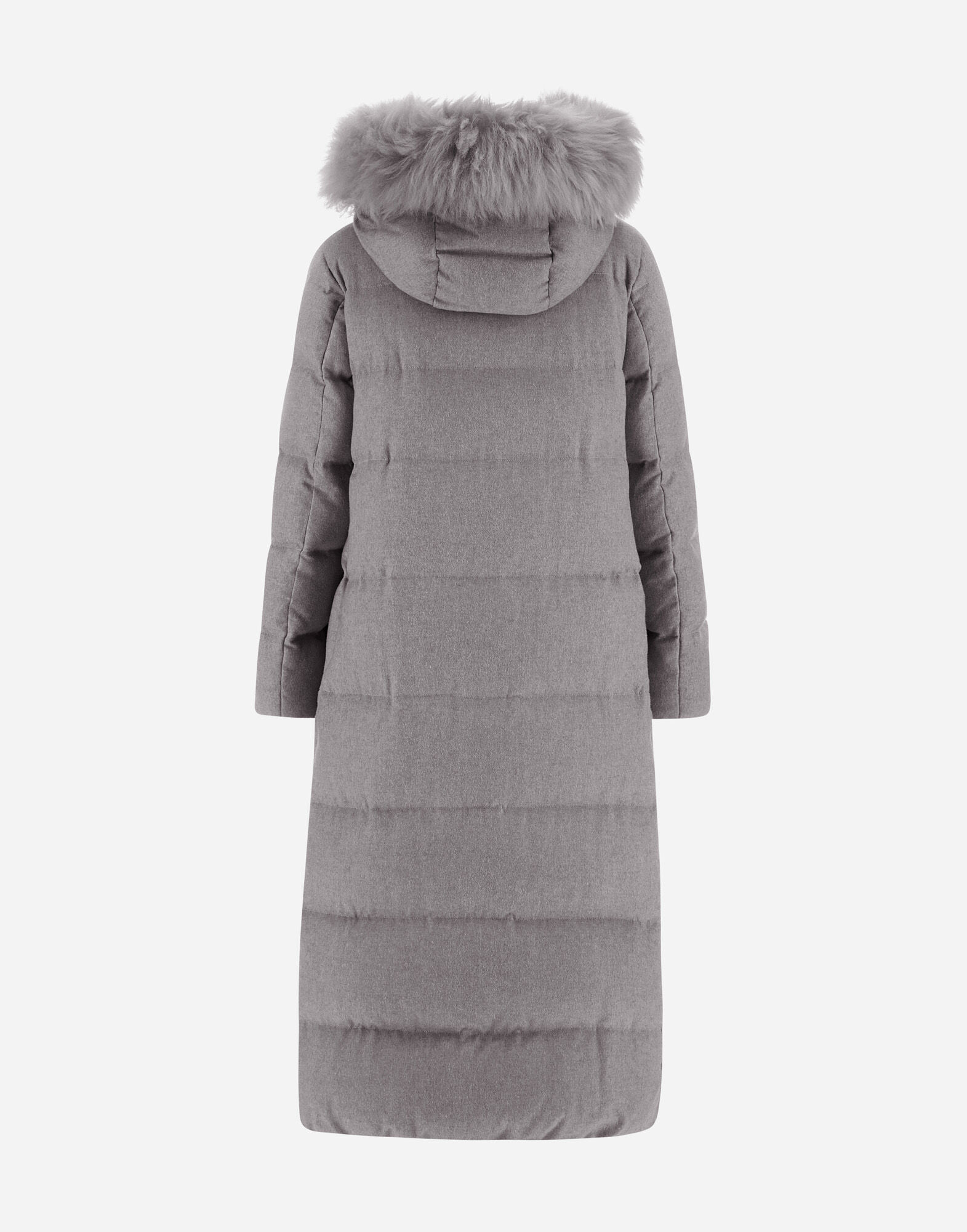 レディース LONG JACKET IN CASHMERE, SILK AND MONOGRAM グレー