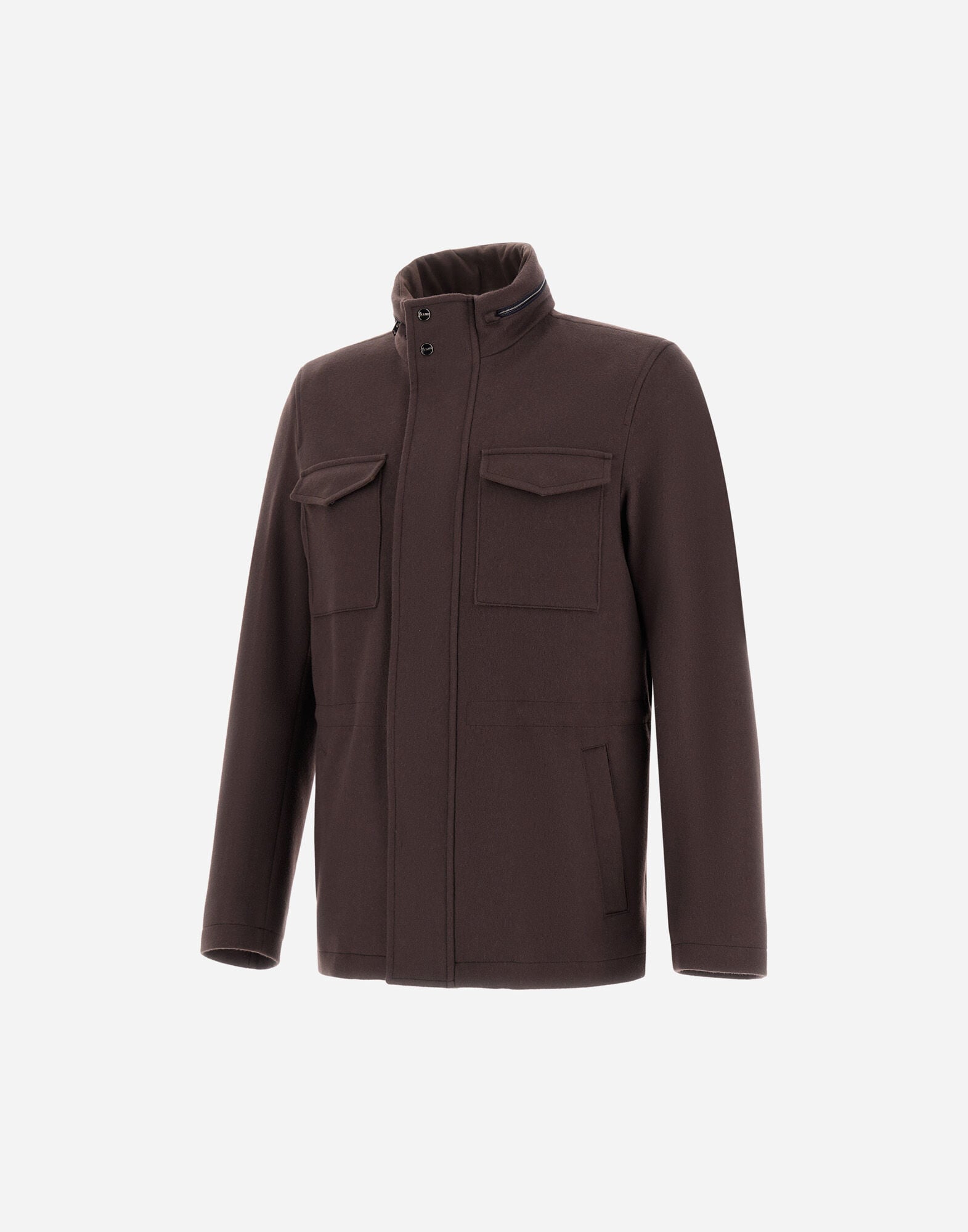 メンズ FIELD JACKET IN CASHMERE, WOOL AND SUEDE EFFECT ダーク
